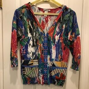 Alberto Makali Hooded Zippered Knit Jacket